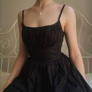 Heartsandfound Grace Dress In Raven Black Cotton